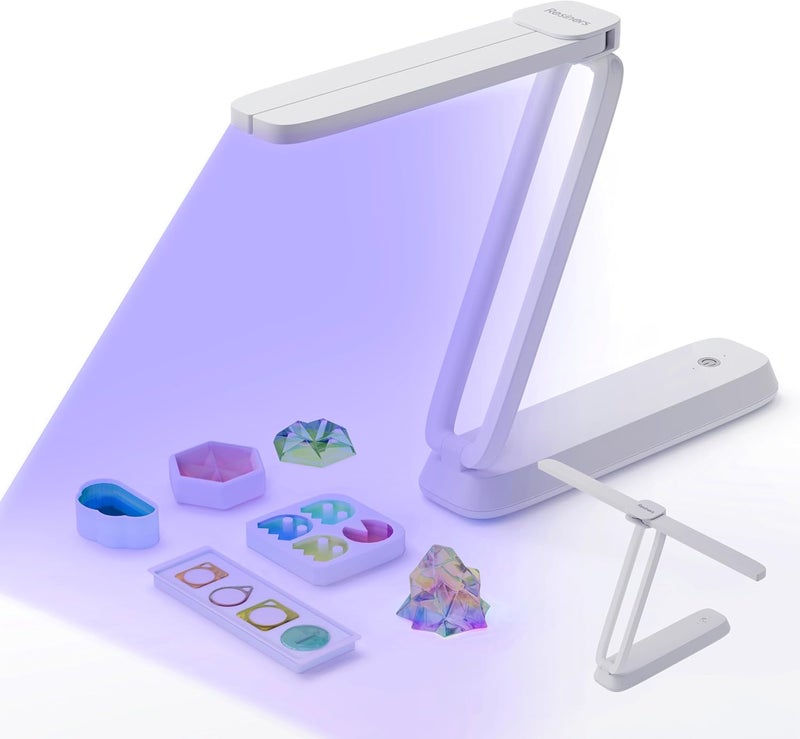 Resiners UV Light for Resin Curing, UV Resin Light, Wireless & Rechargeable Ultraviolet Lamp, 3-in-1 Uses, Foldable Blacklight LED, Craft Supplies Tools for Jewelry Making, Craft Molds, White - Image 1